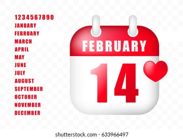 Cute Calendar on White Background. Isolated Vector Illustration 