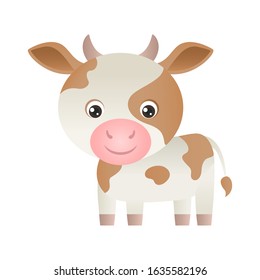 Cute Calf Isolated On White Background Stock Vector (royalty Free 