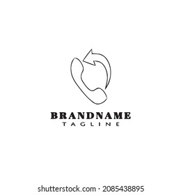 cute call logo cartoon design template icon black modern isolated vector illustration