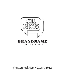 cute call us now logo cartoon design template icon black modern isolated vector illustration