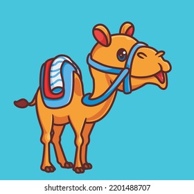 cute camel with accessory. isolated cartoon animal illustration. Flat Style Sticker Icon Design Premium Logo vector. Mascot Character