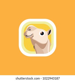 Iconos de aplicaciones de camellos pequeños ilustración vectorial aislado con cara divertida y estilo gráfico plano
