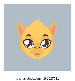 Cute camel avatar with flat colors