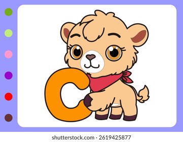 Cute camel cartoon. Hand drawn cartoon bee illustration