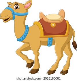 cute camel cartoon posing smiling isolated on white background