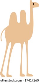 Cute camel Cartoon, Vector illustration camel on a white background. Drawing for children