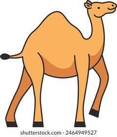Ilustración vectorial de dibujos animados de camello lindo
