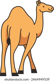 Ilustración vectorial de dibujos animados de camello lindo