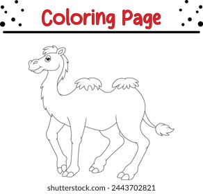 cute camel Coloring page for kids