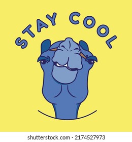 cute camel face vector illustration saying stay cool