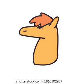 Cute camel line and fill style icon design, Animal zoo life nature character desert and adorable theme Vector illustration
