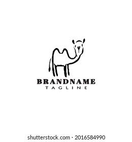 icono de la caricatura del logotipo de camello lindo ilustración vectorial moderna