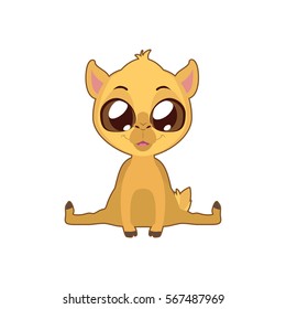 Cute camel vector illustration art in flat color