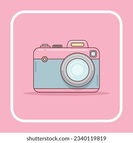 cute camera flat cartoon illustration