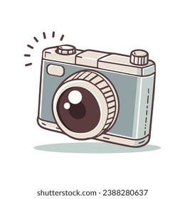 Cute Camera Flat Design vector icon