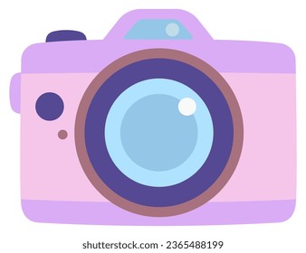 Cute camera flat vector illustration. Cute Camera icon.