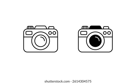 Cute Camera icon design with white background stock illustration