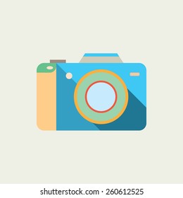 Cute Camera icon. Flat design