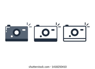 Cute camera icon,Vector and Illustration. 