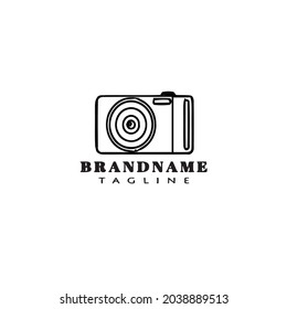 cute camera logo cartoon design template icon black modern isolated vector illustration