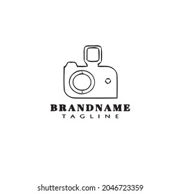 cute camera logo cartoon design template icon black modern isolated vector illustration