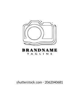 cute camera logo cartoon design template icon black modern isolated vector illustration