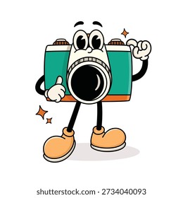 Cute Camera Mascot Cartoon Character