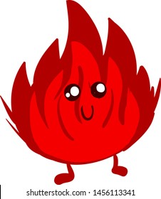 Fuego de campamento, ilustración, vector sobre fondo blanco.