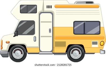 Cute Camper Van On White Background Illustration