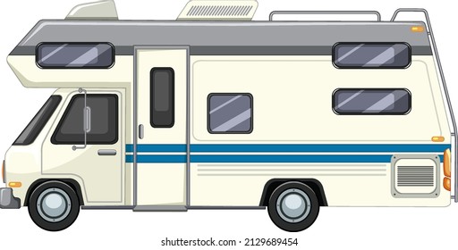 Cute Camper Van On White Background Illustration