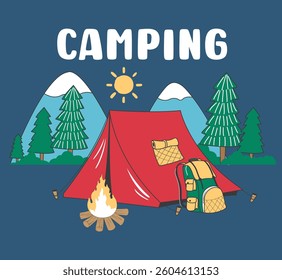 Cute camping print, Happy camper