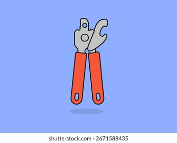Cute Can Opener – Flat Vector Cartoon Illustration.