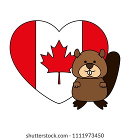 cute canadian marmot with heart