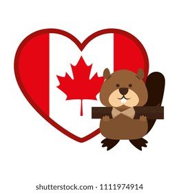 cute canadian marmot with heart