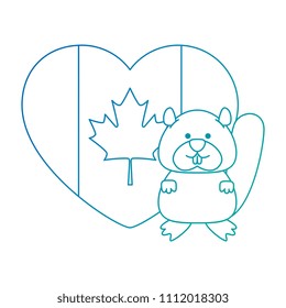 cute canadian marmot with heart