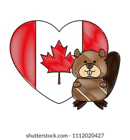 cute canadian marmot with heart