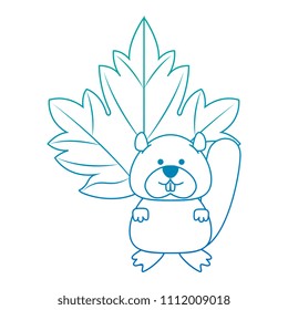 cute canadian marmot with maple leaf