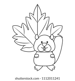 cute canadian marmot with maple leaf