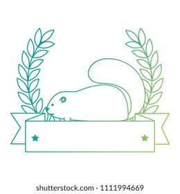 cute canadian marmot with ribbon and wreath