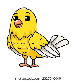 Cute canary bird cartoon posing