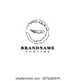 lindo botón cancelado logo diseño de dibujos animados plantilla de icono negro gráfico de vector aislado