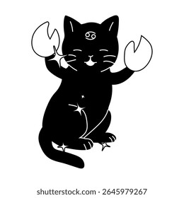 Cute Cancer Zodiac Cat Character Design