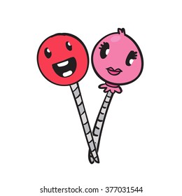 Cute Candies vector illustration
