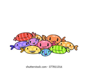 Cute Candies vector illustration