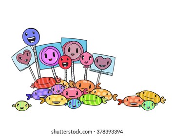 Cute Candies vector illustration