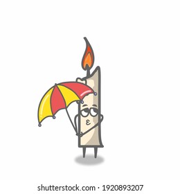 ilustración vectorial de diseño de caracteres de velas lindas