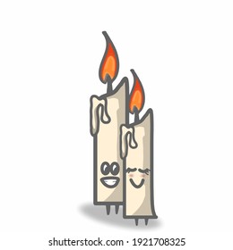 cute candle character design vector template illustration