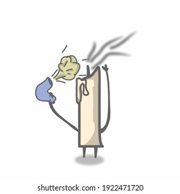 cute candle character design vector template illustration