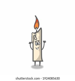 cute candle character design vector template illustration