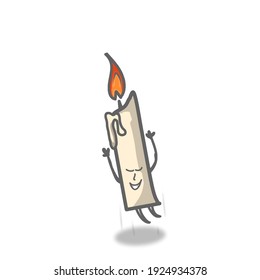 cute candle character design vector template illustration